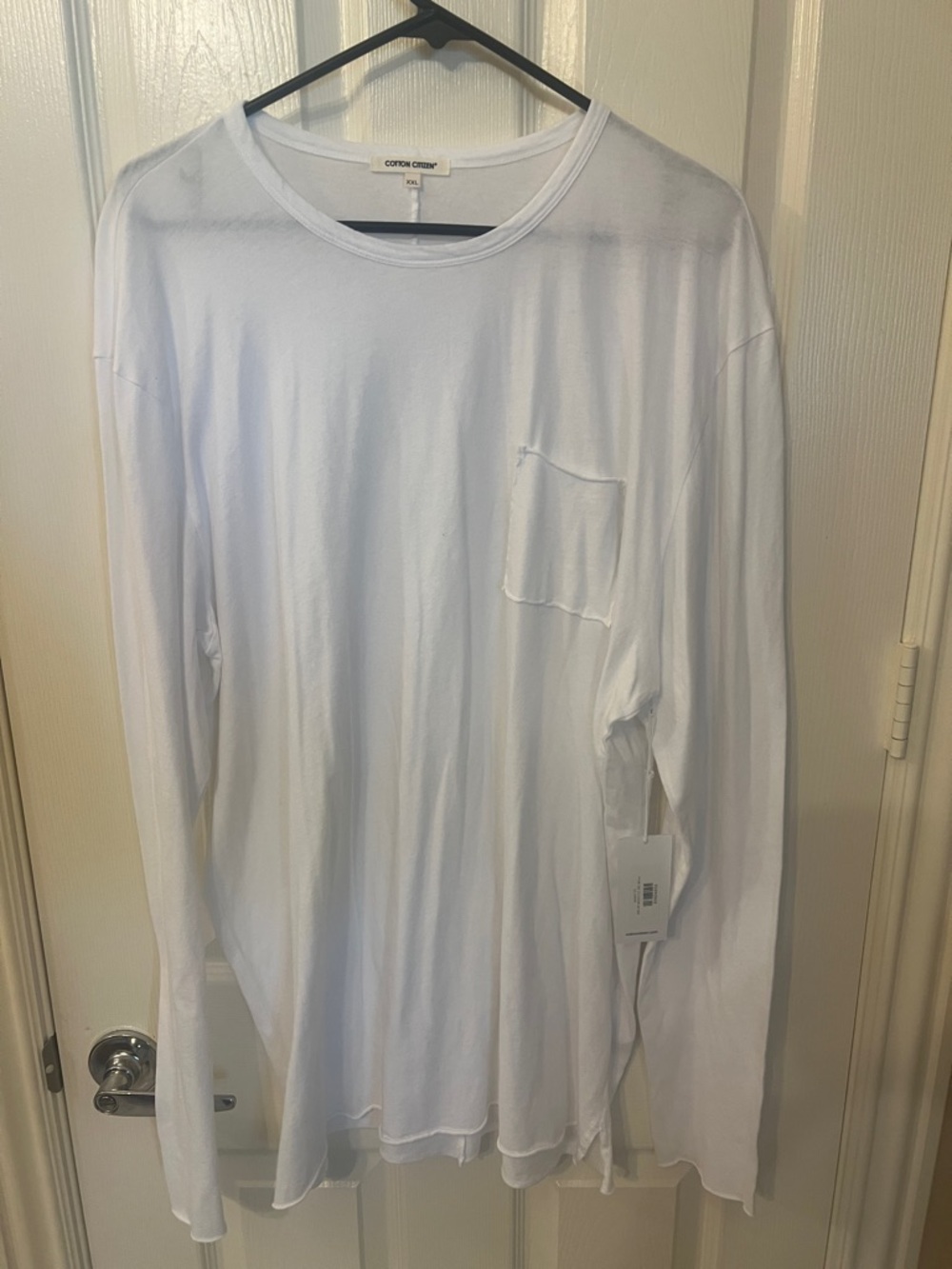 Cotton Citizen "Jagger LS"  White Long-Sleeve Pocket Tee